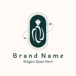 Elegant Green Perfume Bottle Design with Sophisticated Flair Logo Template