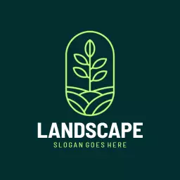 Elegant Green Plant Design Symbolizing Lawn Care Services Logo Template