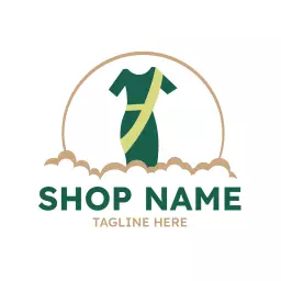 Elegant Green Saree Design Showcasing Traditional Fashion Logo Template