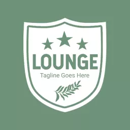 Elegant Green Shield Design for Relaxing Lounge Logo Template