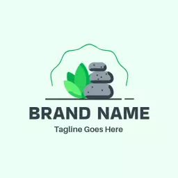 Elegant Green Stone Design Representing Business Wellness Logo Template