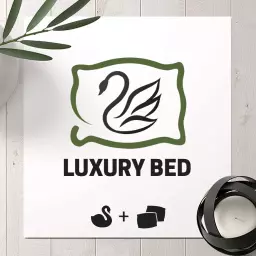 Elegant Green Swan Emblem Highlighting Luxury Bed Logo Template