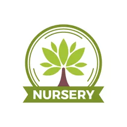 Elegant Green Tree Design Representing Eco-Friendly Nursery Logo Template