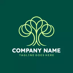 Elegant Green Tree Design Representing Environment Protection Logo Template