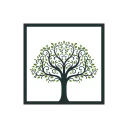 Elegant Green Tree Design Surrounded by Square Shape Logo Template