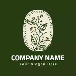 Elegant Green Vintage Floral Design Celebrating Nature Logo Template