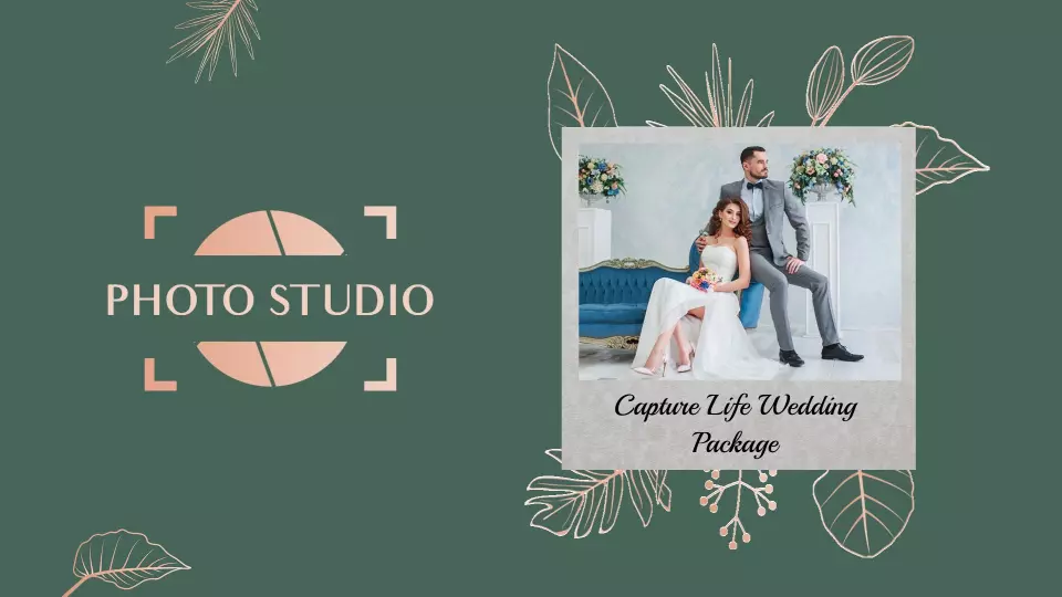 Elegant Green Wedding Photography Business Presentation Template