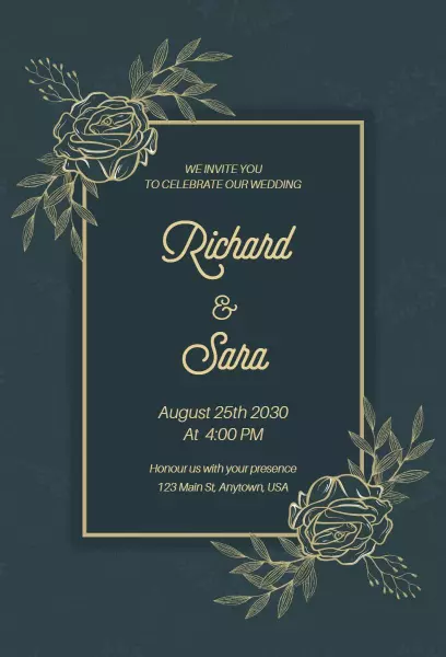 Elegant Greenery Inspired Wedding Celebration Invitation Template