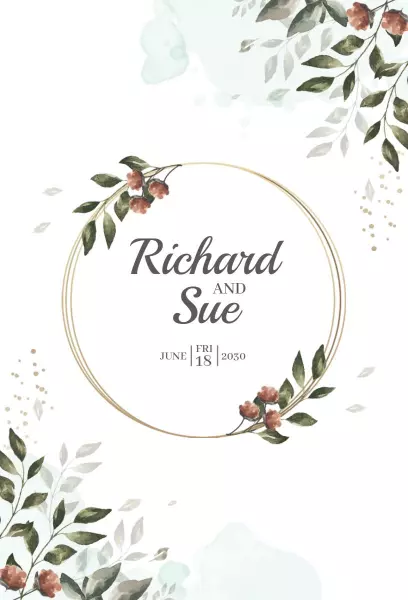 Elegant Greenery Wedding Love Celebration Invitation Template