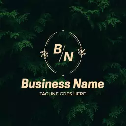 Elegant Greenery with Business Name and Logo Design Logo Template
