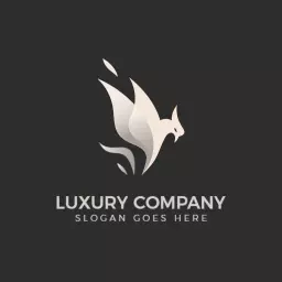 Elegant Grey and White Bird Design Representing Luxury Logo Template