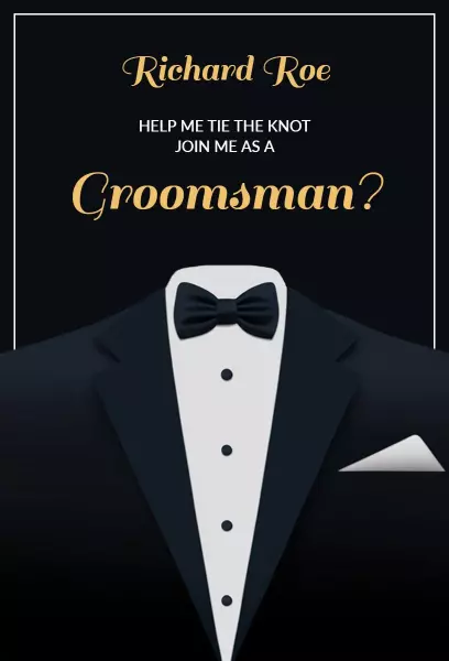 Elegant Groomsman Wedding Invitation Proposal Template