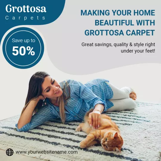 Elegant Grottosa Carpet Promotion for Beautiful Home Spaces Ad Template
