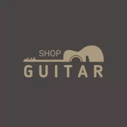 Elegant Guitar Silhouette Design for Music Shop Logo Template