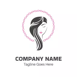 Elegant Hair Design Showcasing Beauty and Style Logo Template