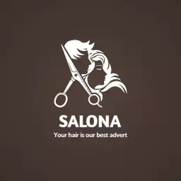 Elegant Hair Design Showcasing Scissors and Style Logo Template