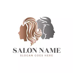 Elegant Hair Salon Design Featuring Stylish Hairstyles Logo Template
