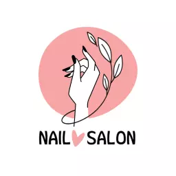 Elegant Hand Design Featuring Nail Art for Nail Salon Logo Template