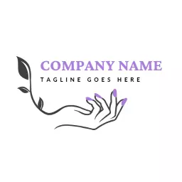 Elegant Hand Design Featuring Stylish Purple Nails Logo Template