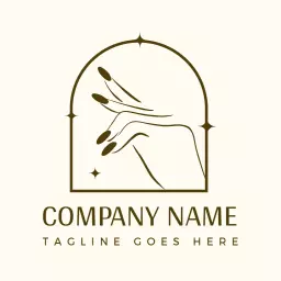 Elegant Hand Design Showcasing Stunning Nail Art Logo Template