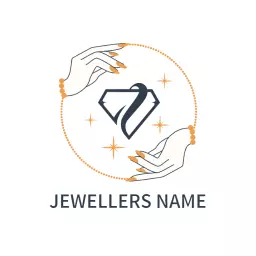 Elegant Hands Holding Sparkling Gemstone Jewelry Logo Template