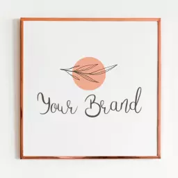 Elegant Handwriting Over Minimalist Pink Circle Logo Template