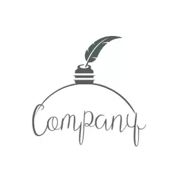 Elegant Handwriting with Quill Design for Company Logo Template