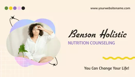 Elegant Holistic Nutrition Counseling Visiting Card Template