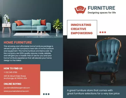 Elegant Home Furniture Collection and Affordable Living Brochure Template