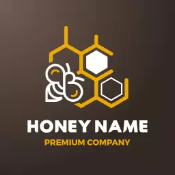 Elegant Honeybee Design Featuring Hexagonal Patterns Logo Template