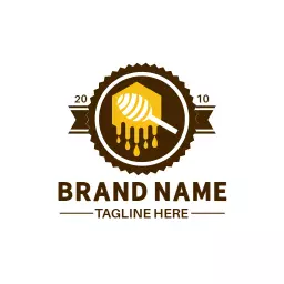 Elegant Honeycomb Design Showcasing Honeybee Brand Logo Template