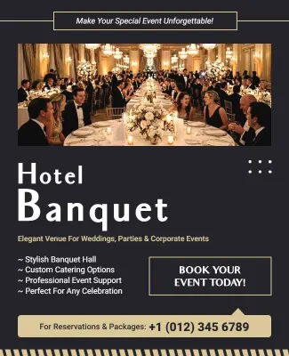 Elegant Hotel Banquet Event Poster Template