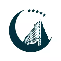 Elegant Hotel Design with Crescent Moon and Stars Logo Template