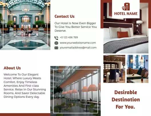 Elegant Hotel Luxury Accommodation and Amenities Brochure Template