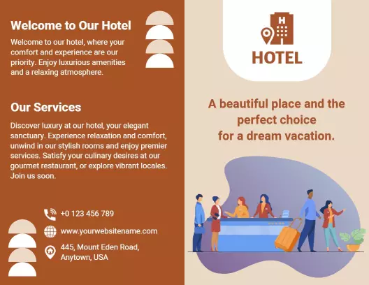 Elegant Hotel Luxury Services and Relaxation Brochure Template