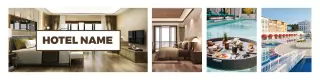 Elegant Hotel Room and Poolside Leisure LinkedIn Banner Template