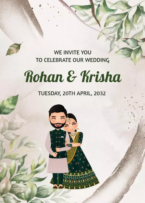Elegant Indian Wedding Celebration Ceremony Invitation Template