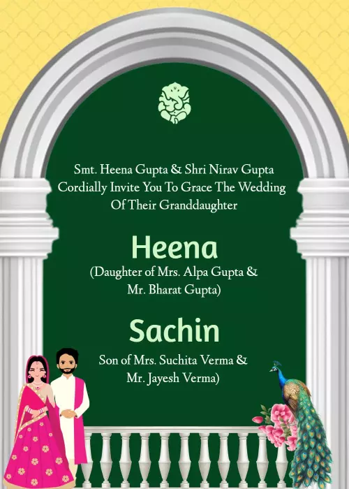 Elegant Indian Wedding Celebration Invitation Template
