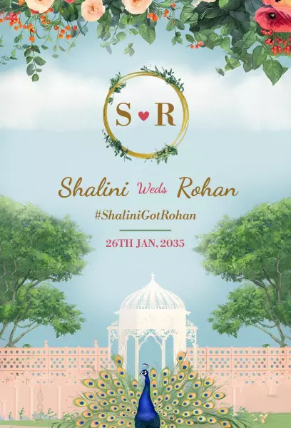 Elegant Indian Wedding Ceremony Celebration Invitation Template