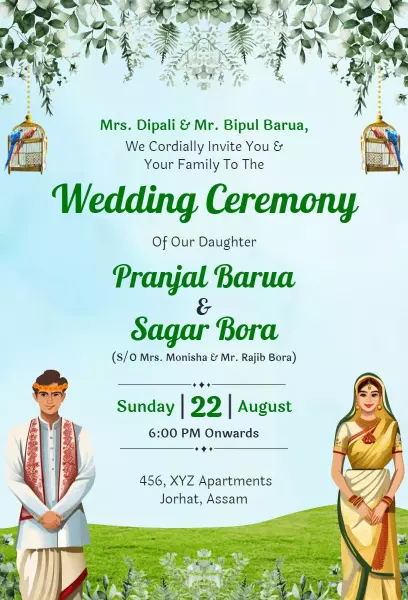 Elegant Indian Wedding Ceremony Invitation Template