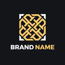 Elegant Intertwined Golden Design with Square Elements Logo Template