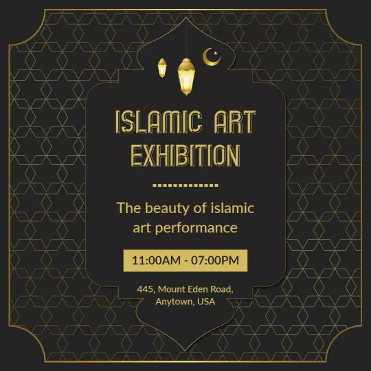 Elegant Islamic Art Exhibition for Cultural Festival Ad Template