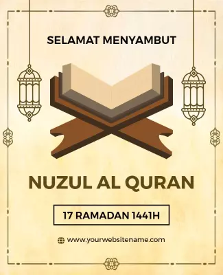 Elegant Islamic Celebration of Nuzul Al Quran Poster Template