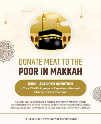Elegant Islamic Charity Meat Donation Poster for Makkah Template