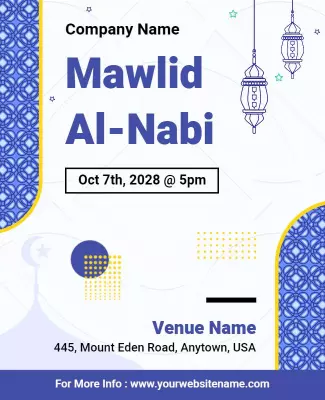 Elegant Islamic Mawlid Al-Nabi Celebration Poster Template