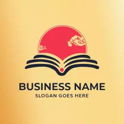 Elegant Japanese Sunset Over Open Book Design Logo Template