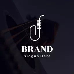 Elegant Jazz Design Featuring Musical Notes and Instruments Logo Template