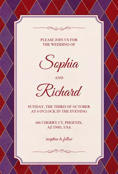 Elegant Jewel Tone Geometric Wedding Invitation Template
