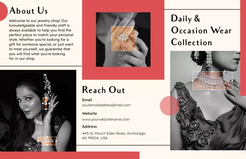 Elegant Jewelry Daily and Occasion Wear Collection Brochure Template