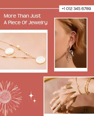 Chic Coral Jewelry Collection Advertisement Flyer Template